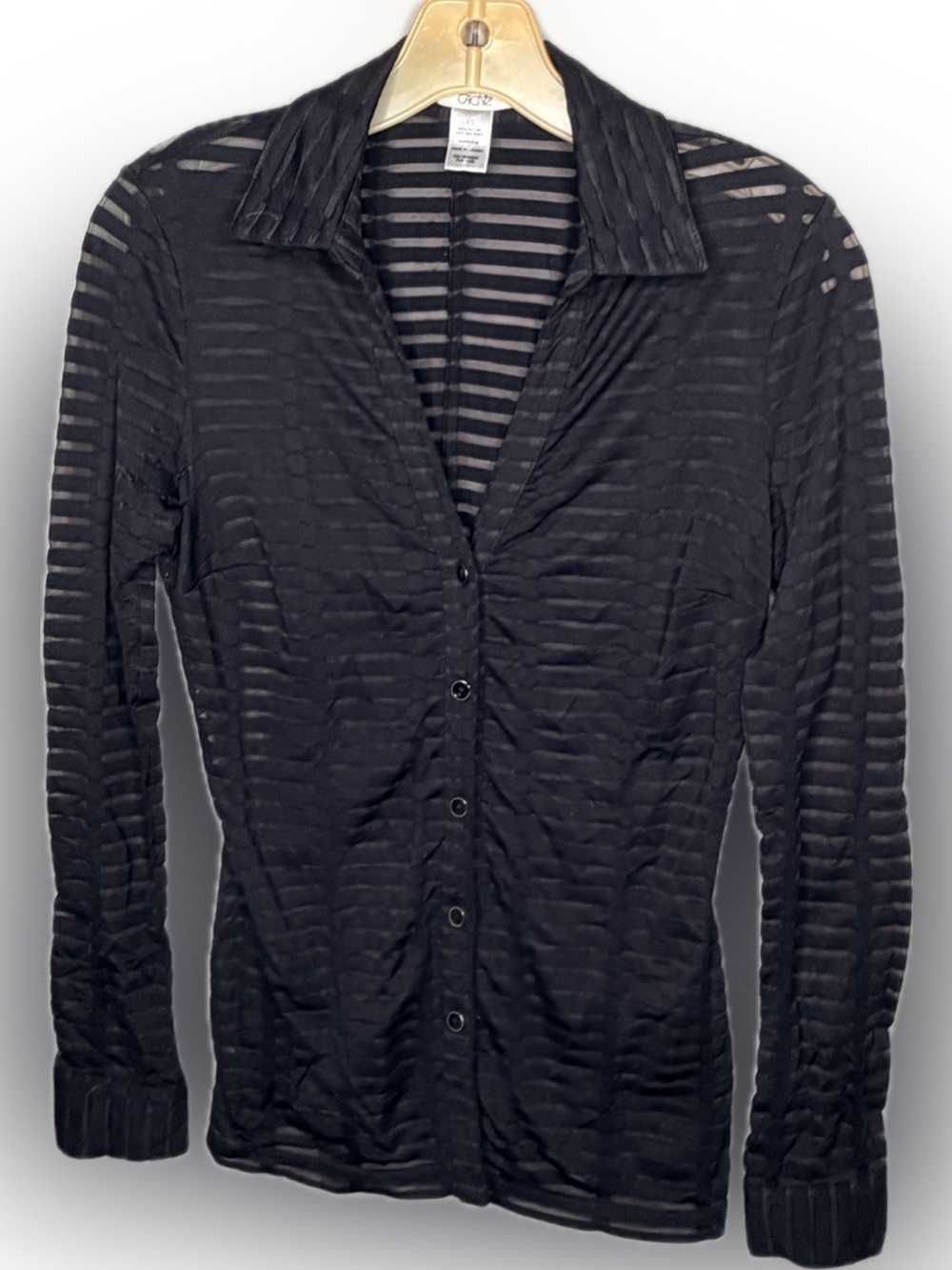 Cache Black Sheer Blouse